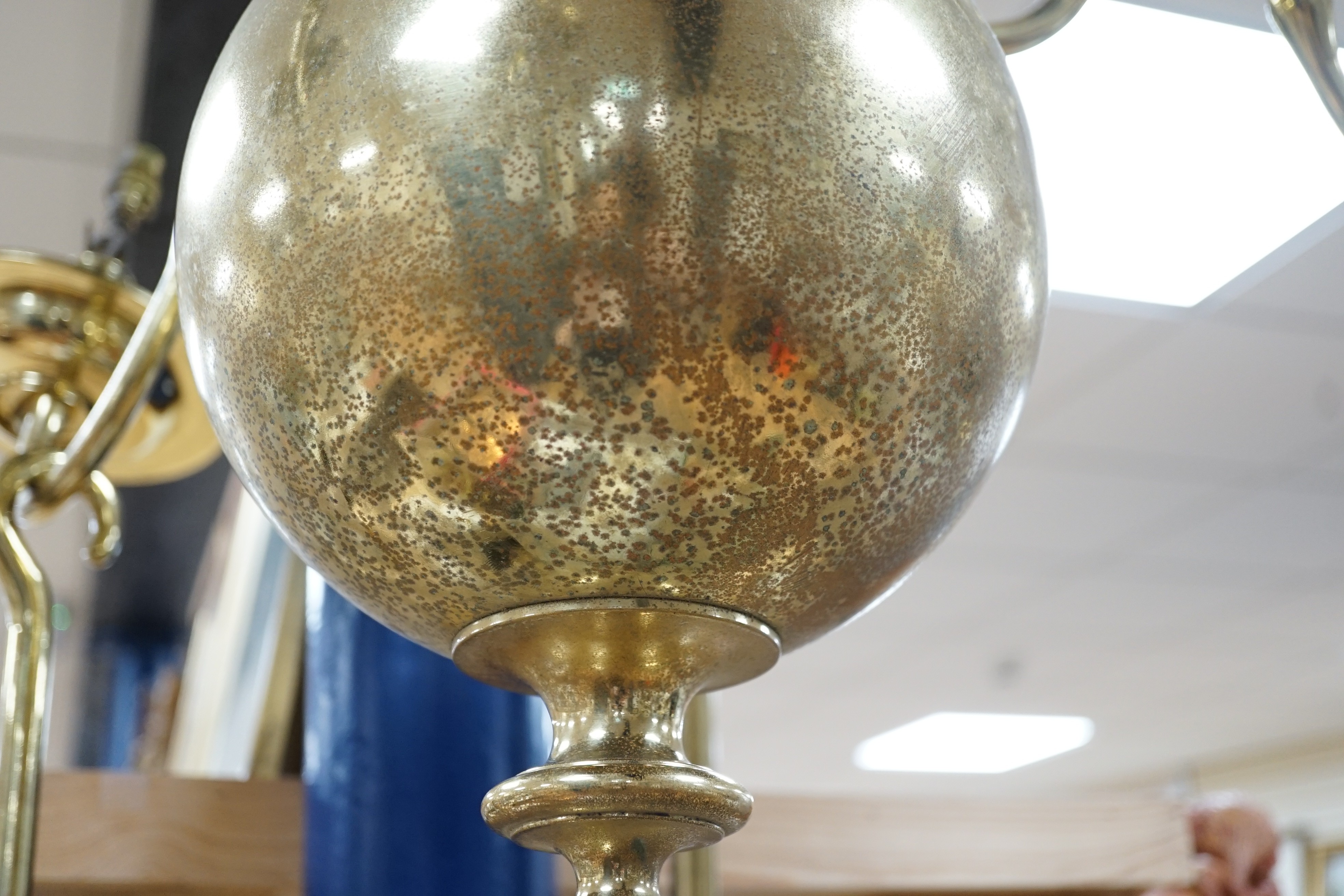 An 18th century style Dutch brass six branch electrolier